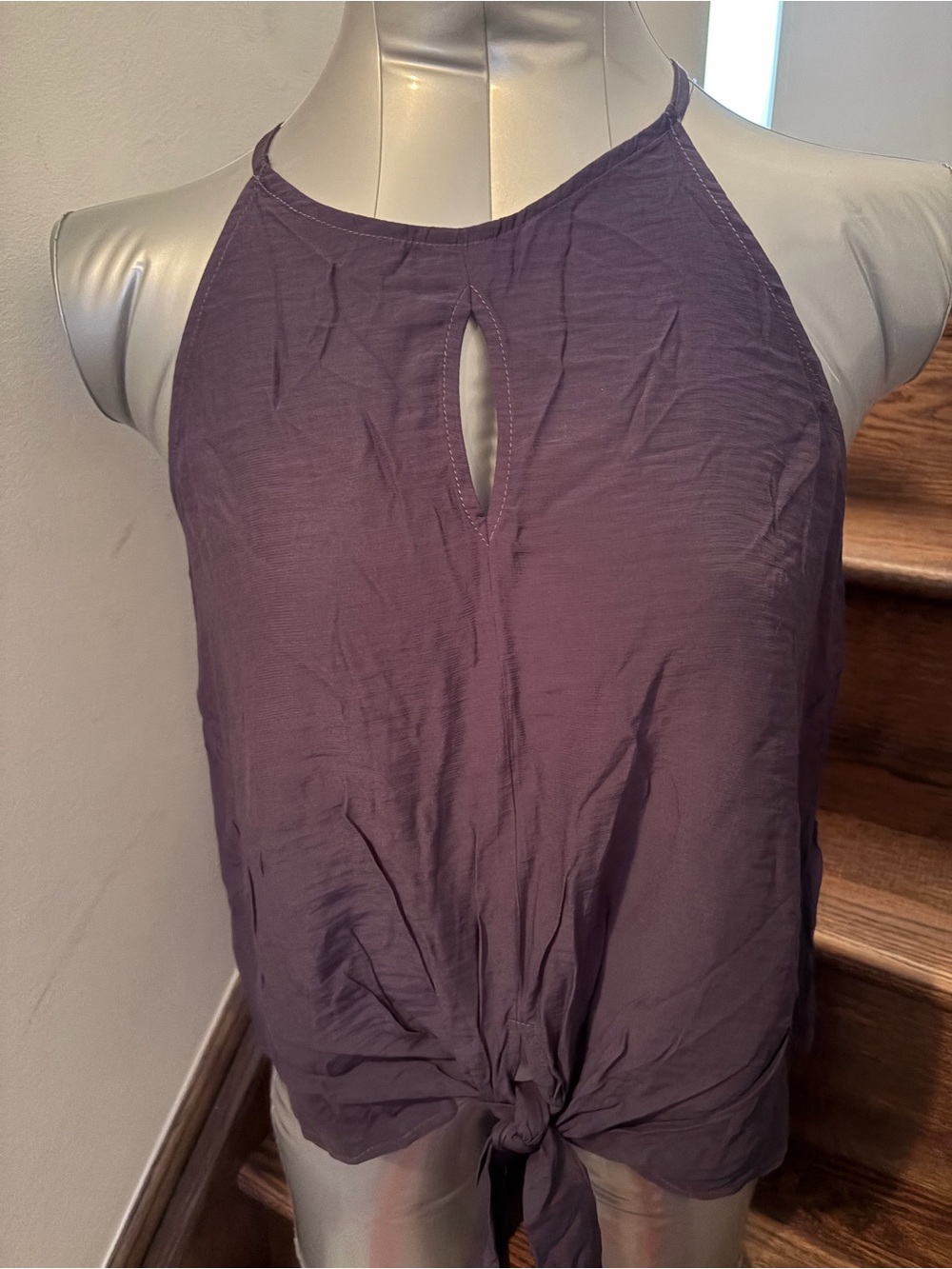 Women’s Navy Tie-Front Tank Top